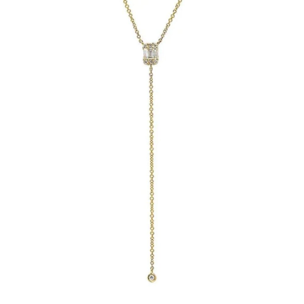 ⭐️14K Rose Gold⭐️Diamond Lariat Necklace